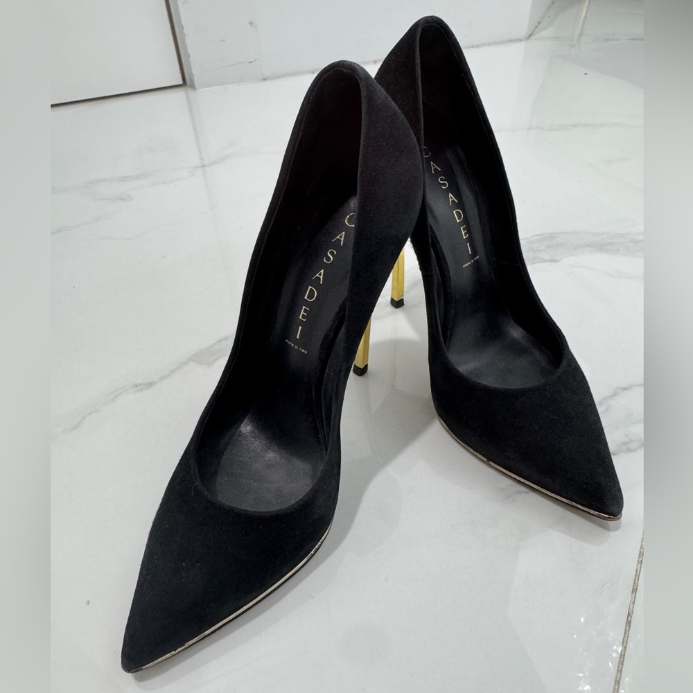 Casadei  Blade Heels Black Gold